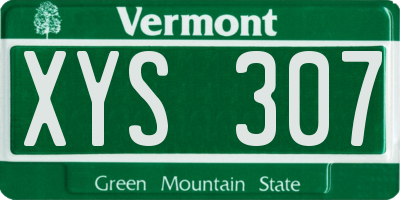 VT license plate XYS307