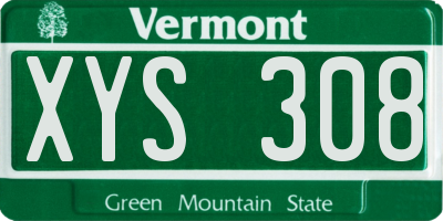 VT license plate XYS308