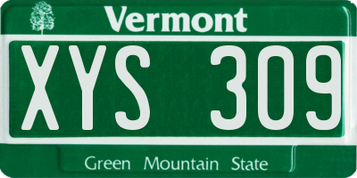 VT license plate XYS309