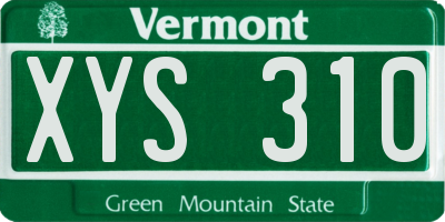 VT license plate XYS310