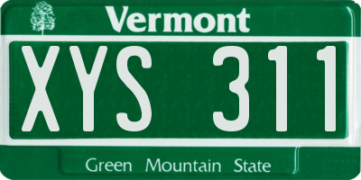 VT license plate XYS311