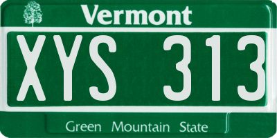 VT license plate XYS313