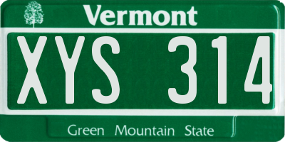 VT license plate XYS314