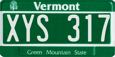 VT license plate XYS317