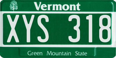 VT license plate XYS318