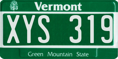 VT license plate XYS319