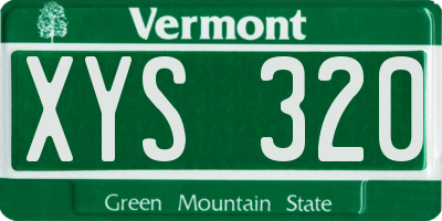 VT license plate XYS320