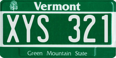VT license plate XYS321