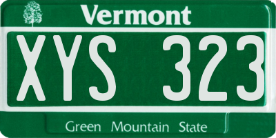 VT license plate XYS323