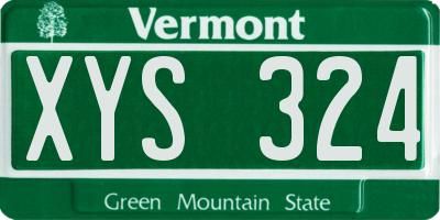 VT license plate XYS324