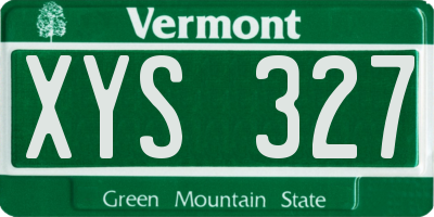VT license plate XYS327