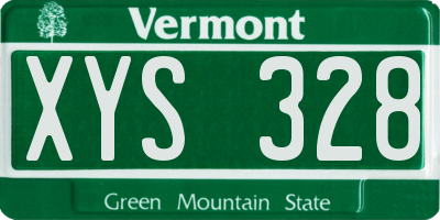 VT license plate XYS328