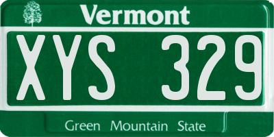 VT license plate XYS329