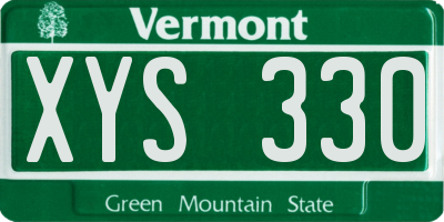 VT license plate XYS330