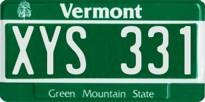 VT license plate XYS331