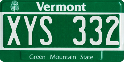 VT license plate XYS332