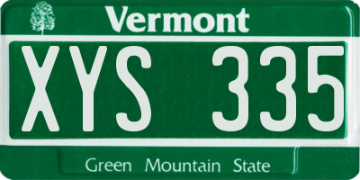 VT license plate XYS335