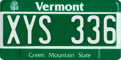 VT license plate XYS336