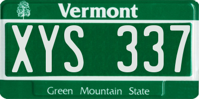 VT license plate XYS337