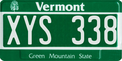 VT license plate XYS338