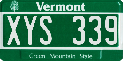 VT license plate XYS339