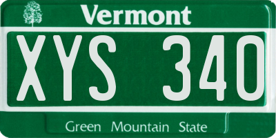 VT license plate XYS340
