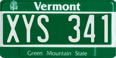 VT license plate XYS341