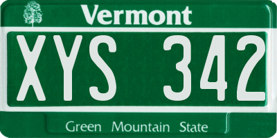 VT license plate XYS342
