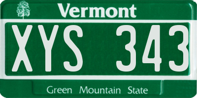 VT license plate XYS343