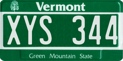 VT license plate XYS344