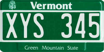 VT license plate XYS345