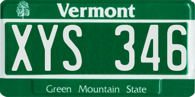 VT license plate XYS346