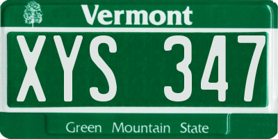 VT license plate XYS347