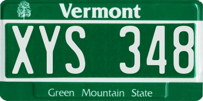 VT license plate XYS348
