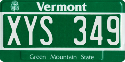 VT license plate XYS349