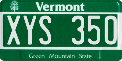 VT license plate XYS350