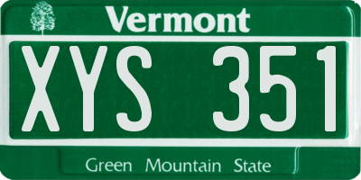 VT license plate XYS351