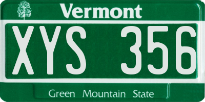 VT license plate XYS356