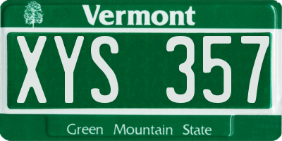 VT license plate XYS357
