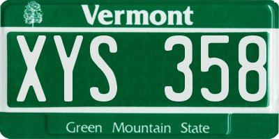 VT license plate XYS358