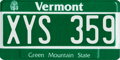 VT license plate XYS359