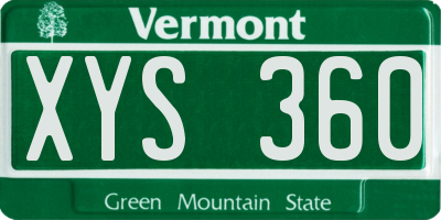 VT license plate XYS360