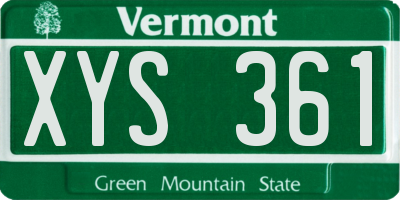 VT license plate XYS361