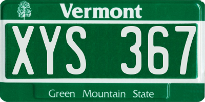 VT license plate XYS367