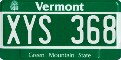 VT license plate XYS368