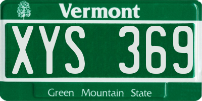 VT license plate XYS369
