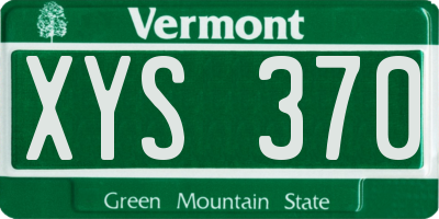 VT license plate XYS370