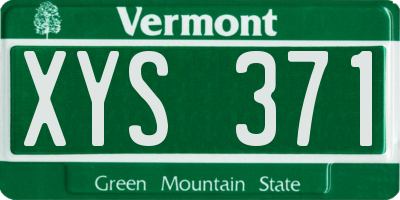 VT license plate XYS371