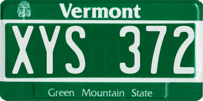 VT license plate XYS372