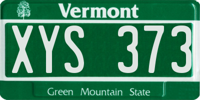 VT license plate XYS373